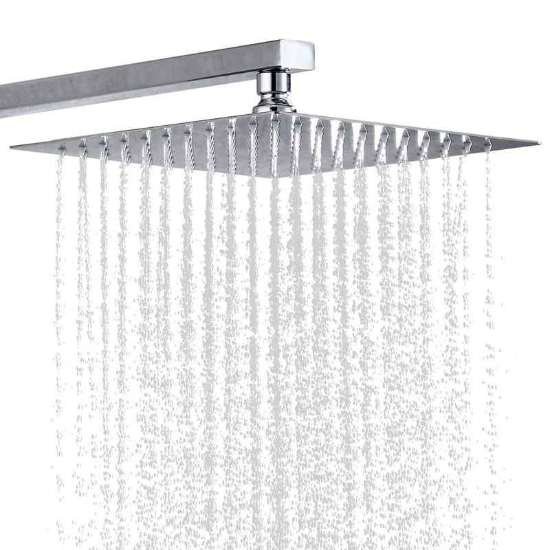 JOHO 304 Edelstahl Quadrat Regendusche Duschkopf Ecke Chrom