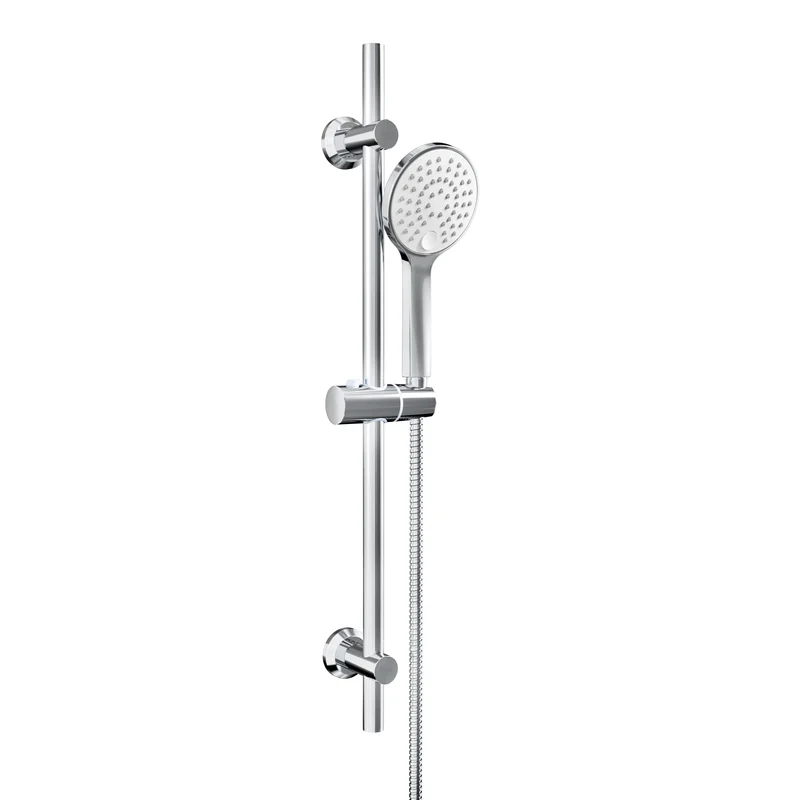 JOHO Duschset Duschbrause mit Schlauch und Halterung, D12cm Günstiger Handdusche und 0.7m Duschstange mit Brausehalterung, Chrom