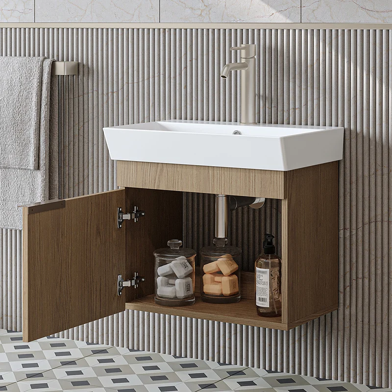 Roomart Badmöbel LYCIA 60 cm, Waschtisch mit Keramik-Waschbecken, in 4 Farben