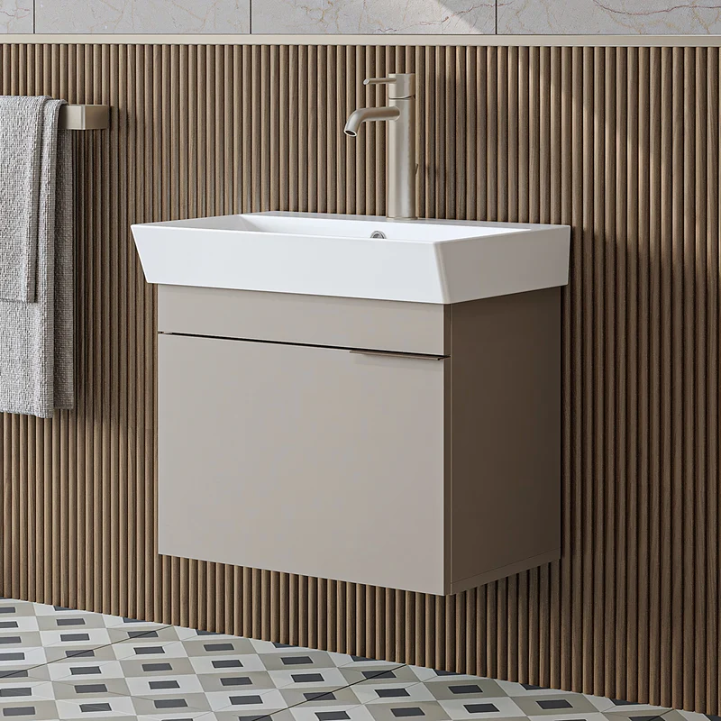 Roomart Badmöbel LYCIA 60 cm, Waschtisch mit Keramik-Waschbecken, in 4 Farben