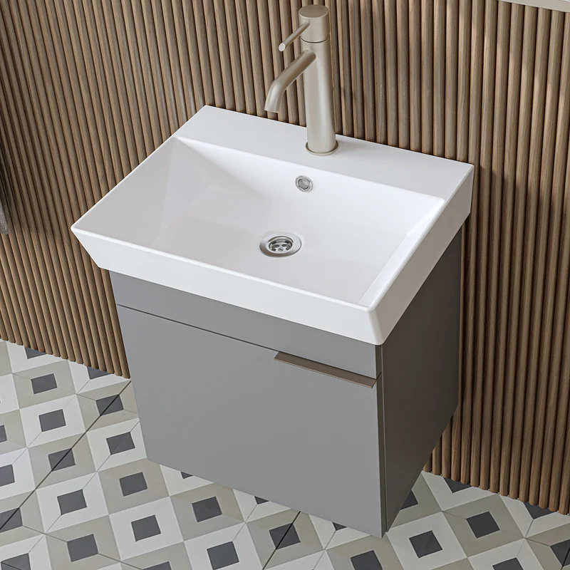 Roomart Badmöbel LYCIA 50 cm, Waschtisch mit Keramik-Waschbecken, in 4 Farben