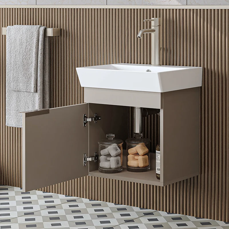 Roomart Badmöbel LYCIA 50 cm, Waschtisch mit Keramik-Waschbecken, in 4 Farben