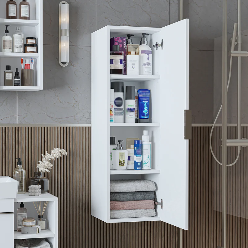 Roomart Badmöbel-Set LYCIA 120 cm, 4-teilig mit Doppelwaschtisch und Spiegelschrank, in 4 Farben