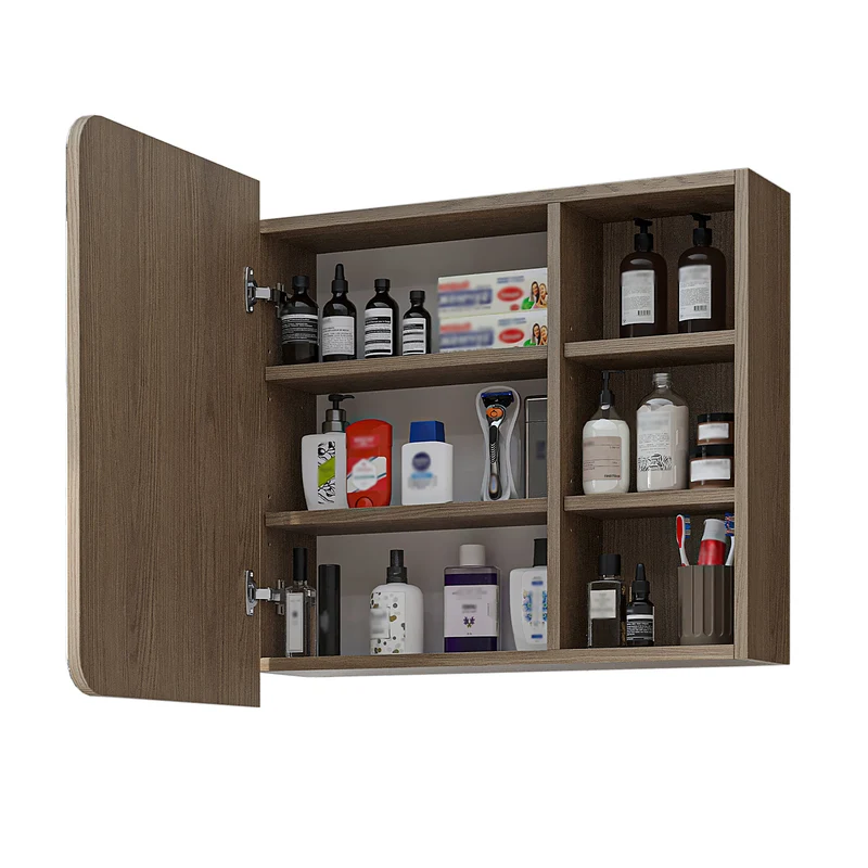 Roomart Badmöbel-Set LYCIA 82 cm, 4-teilig mit Spiegelschrank und Hochschrank, in 4 Farben