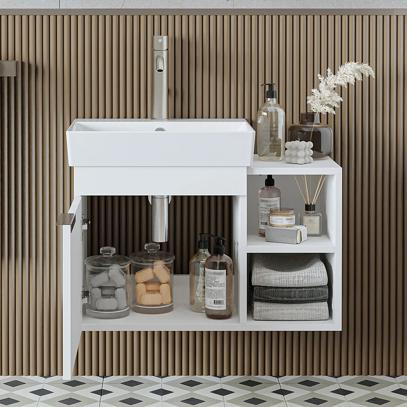 Roomart Badmöbel-Set LYCIA 72 cm, 4-teilig mit Spiegelschrank und Hochschrank, in 4 Farben