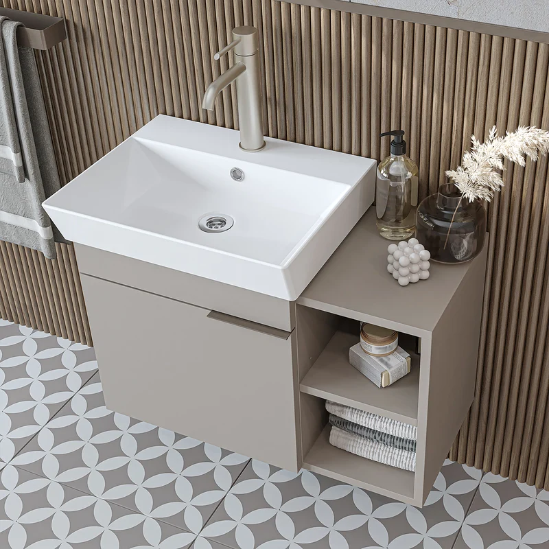 Roomart Badmöbel-Set LYCIA 72 cm, 4-teilig mit Spiegelschrank und Hochschrank, in 4 Farben