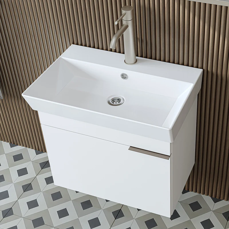 Roomart Badmöbel-Set LYCIA 60 cm, 4-teilig mit Spiegelschrank und Hochschrank, in 4 Farben