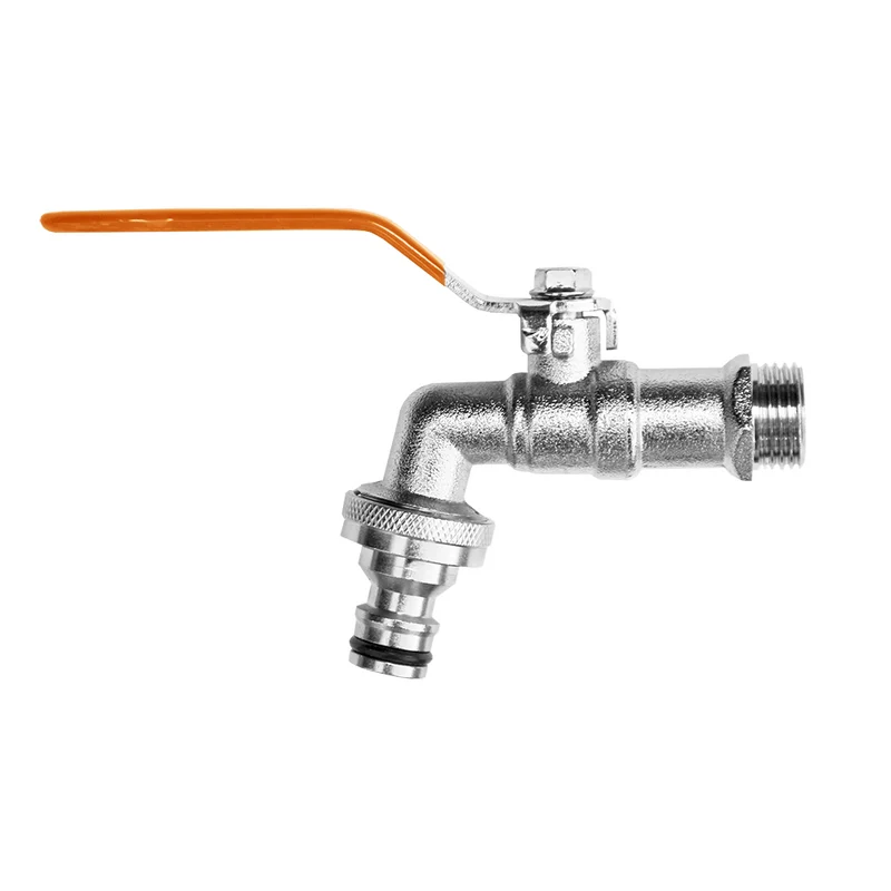 Bradas Kugelhahn 3/4" x 1" Außengewinde-Ausgang mit Schnellkupplung - vernickeltes Zink