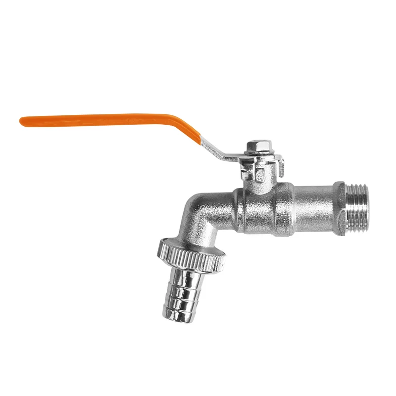 Bradas Kugelhahn 3/4" x 1" Außengewinde Schlauchadapter - vernickeltes Zink