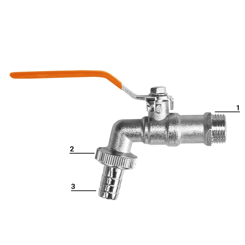 Bradas Kugelhahn 3/4" x 1" Außengewinde Schlauchadapter - vernickeltes Zink