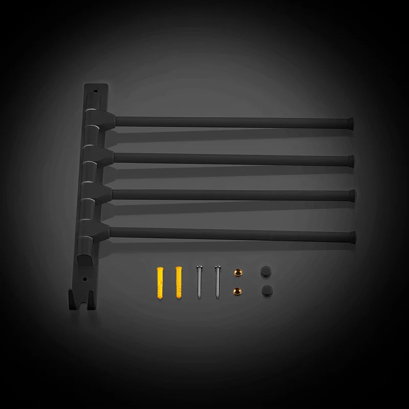 JOHO Aluminium Handtuchhalter Wand Handtuchstange matt schwarz (HH-4MB)