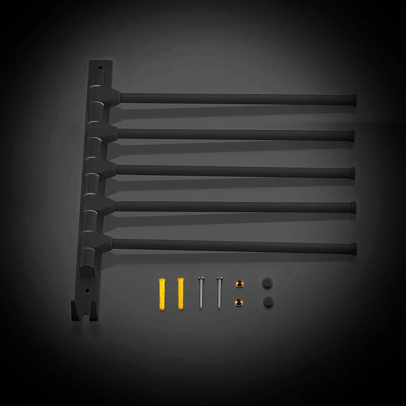 JOHO Aluminium Handtuchhalter Wand Handtuchstange matt schwarz (HH-5MB)