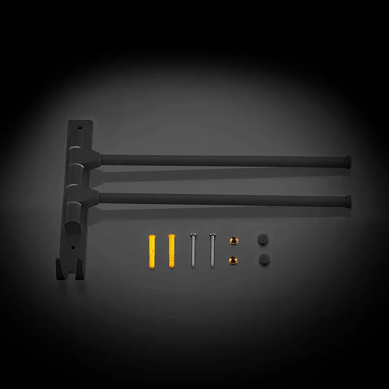 JOHO Aluminium Handtuchhalter Handtuchstange Matt Schwarz (HH-2MM)