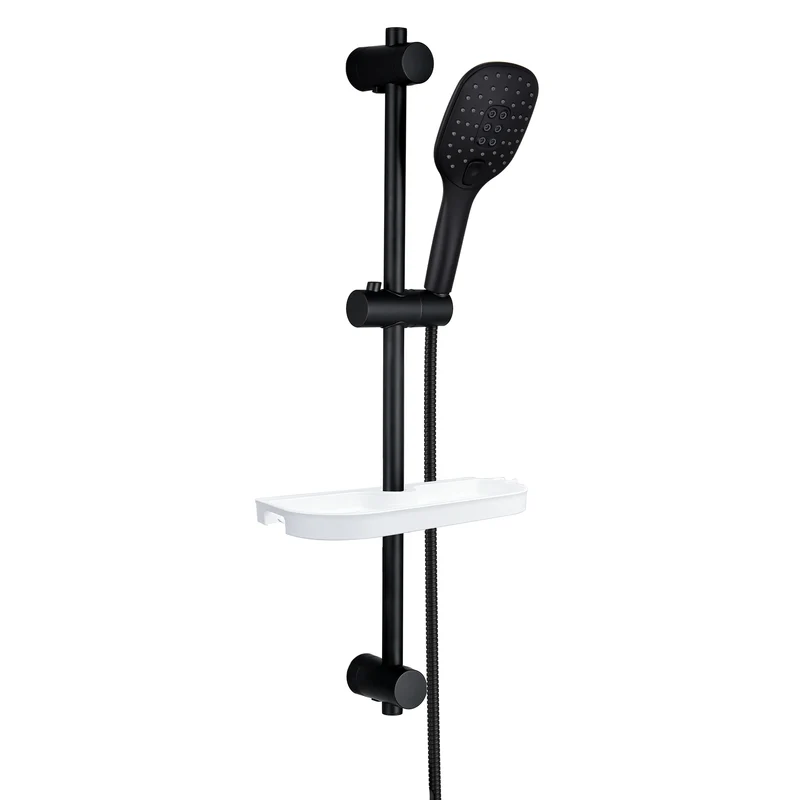JOHO Duschset Rail Shower kit Der Duschkopf mit hohem Preis-Leistungs-Verhältnis Handbrause Duschstangeset mit Ablage schwarz