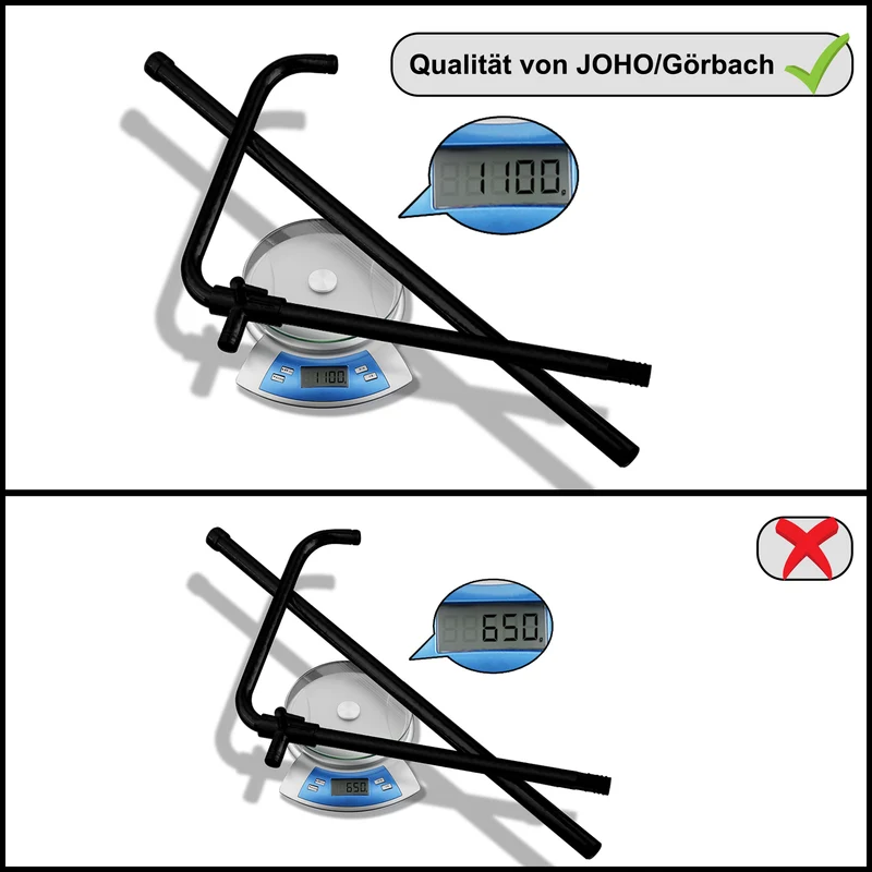 JOHO Duschset mit Rund Kopfbrause und Single-Funktion Handbrause Matt Schwarz