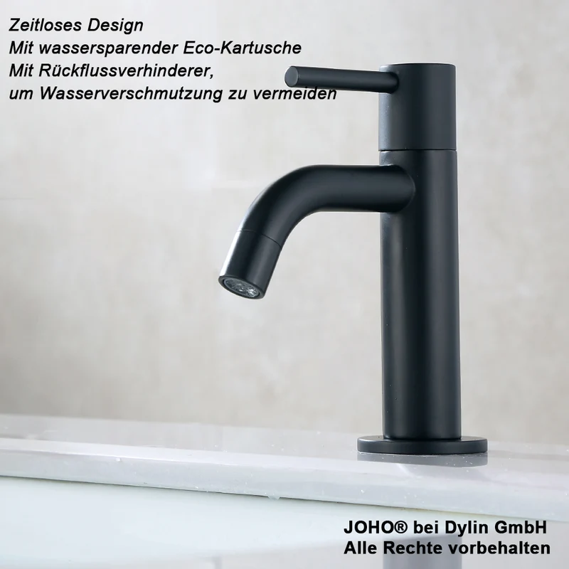 JOHO Kaltwasserhahn 01 Schwarz