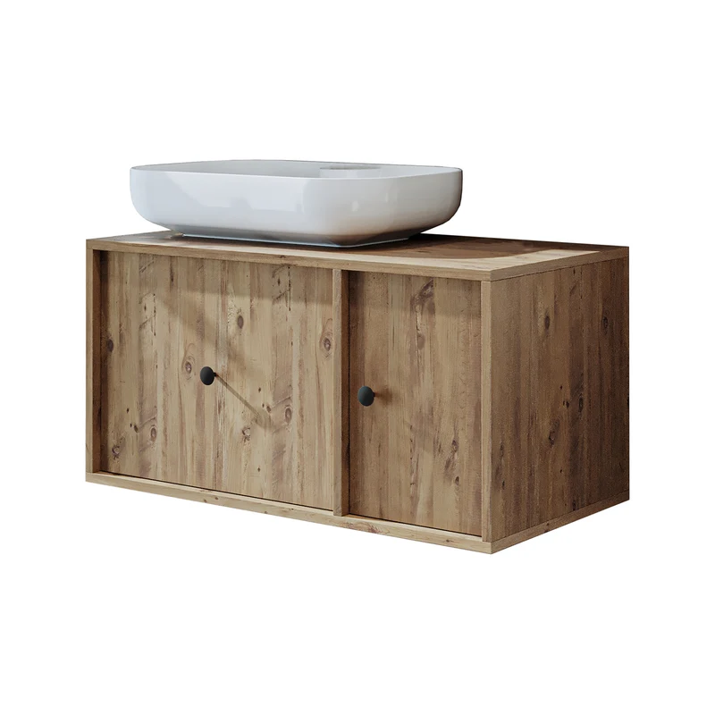 Roomart Badmöbel GUSTO, 90 cm, mit ovalem Aufsatzbecken und Schublade, in 2 Farben