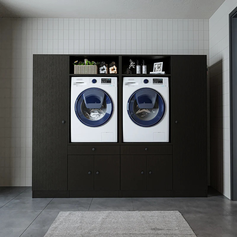 Roomart Waschmaschinenschrank SERIE 1, 224 cm, Schrankwand für zwei Geräte, in 3 Farben