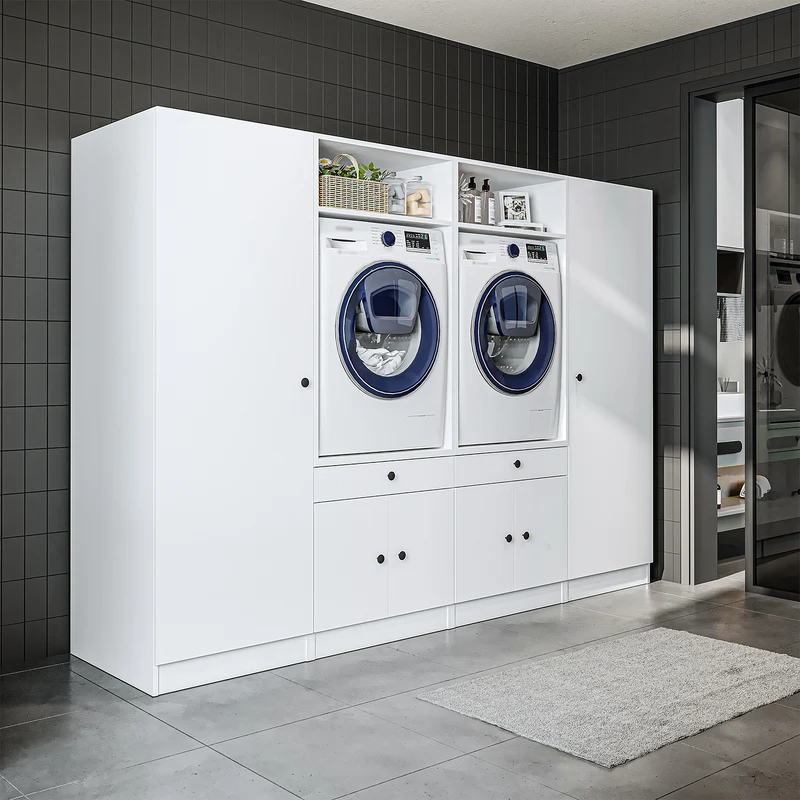 Roomart Waschmaschinenschrank SERIE 1, 254 cm, Schrankwand mit 2 Hochschränken, in 3 Farben