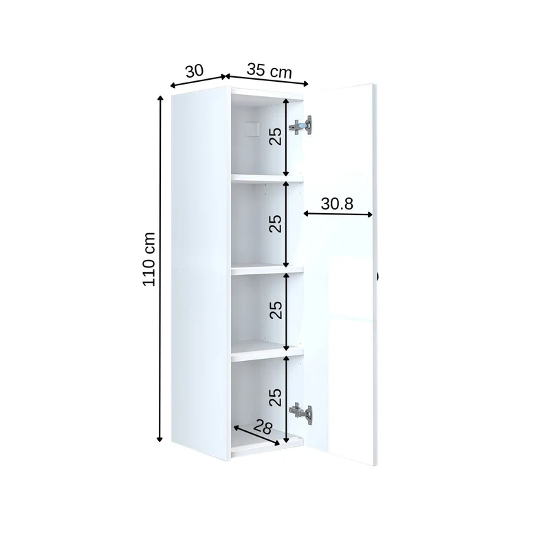 Roomart Badschrank ADA, 110 cm, wandhängend mit Soft-Close-Tür, in 4 Farben