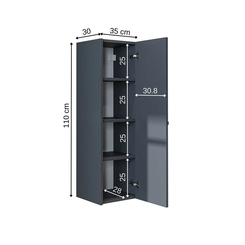 Roomart Badschrank ADA, 110 cm, wandhängend mit Soft-Close-Tür, in 4 Farben