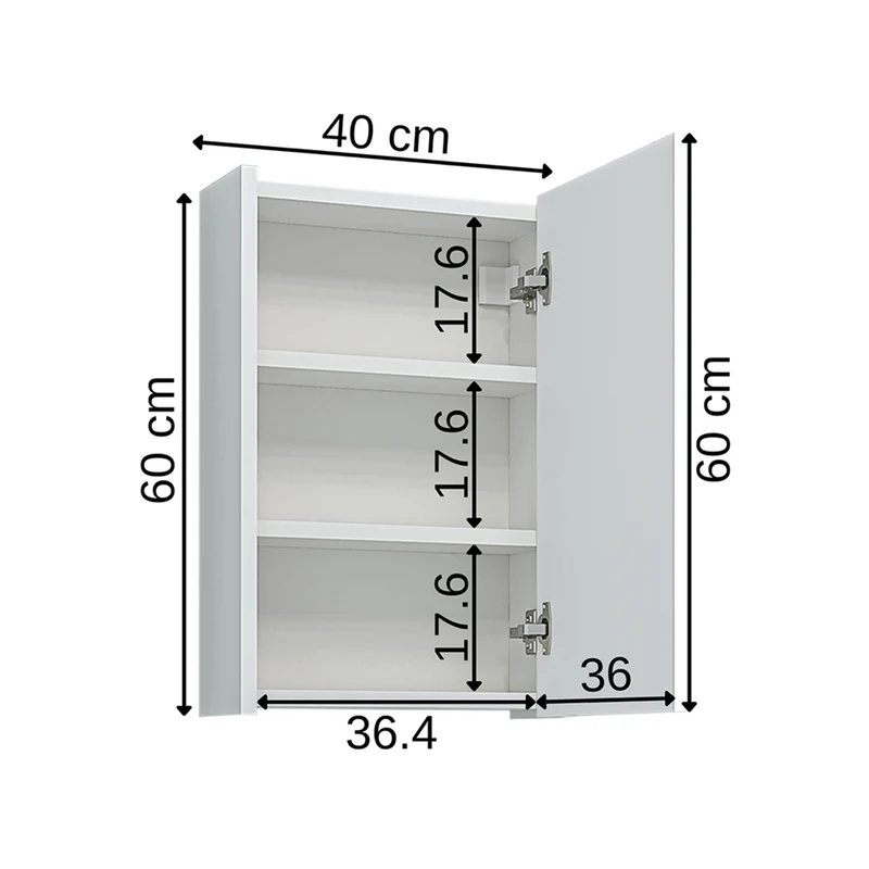 Roomart Badezimmer Spiegelschrank PUNTO, 40 cm, mit Soft-Close-Tür, in 2 Farben