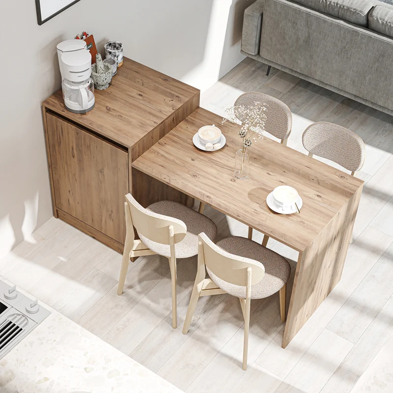 Roomart Kücheninsel MILANO, 160 cm, mit Esstisch und Stauraum, in 4 Farben