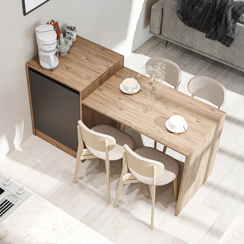 Roomart Kücheninsel MILANO, 160 cm, mit Esstisch und Stauraum, in 4 Farben