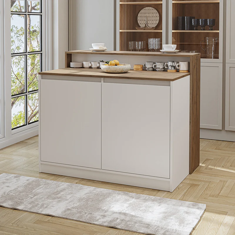 Roomart Kücheninsel CORTADO, 120 cm, moderner Bartisch mit Stauraum, in 4 Farben