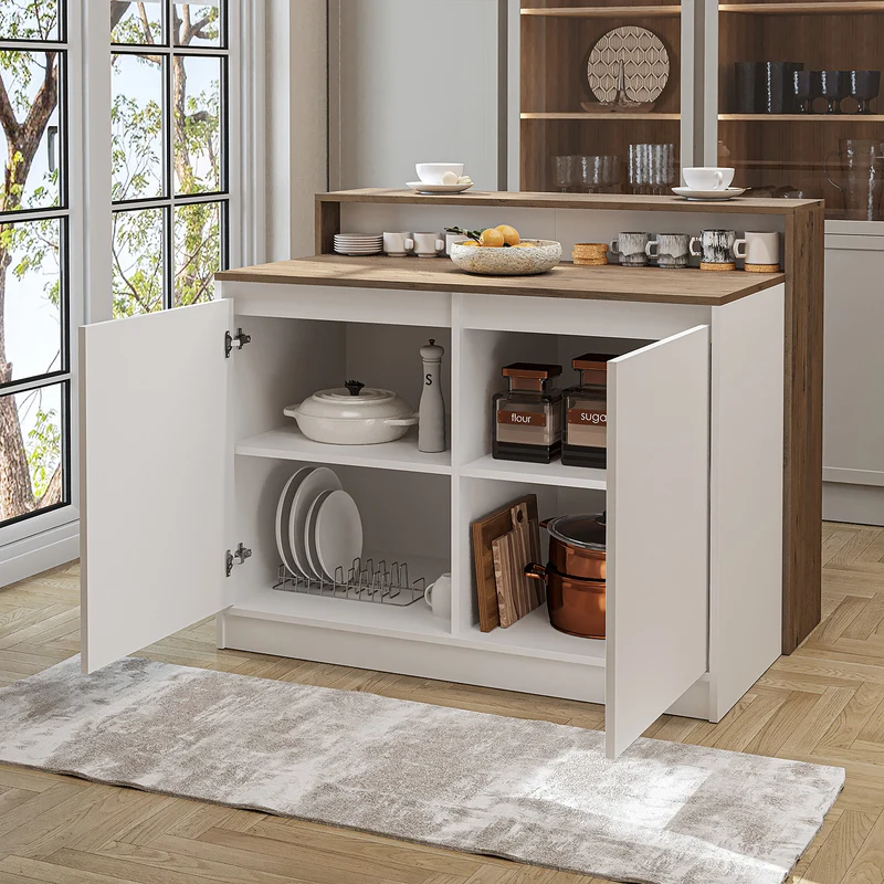 Roomart Kücheninsel CORTADO, 120 cm, moderner Bartisch mit Stauraum, in 4 Farben