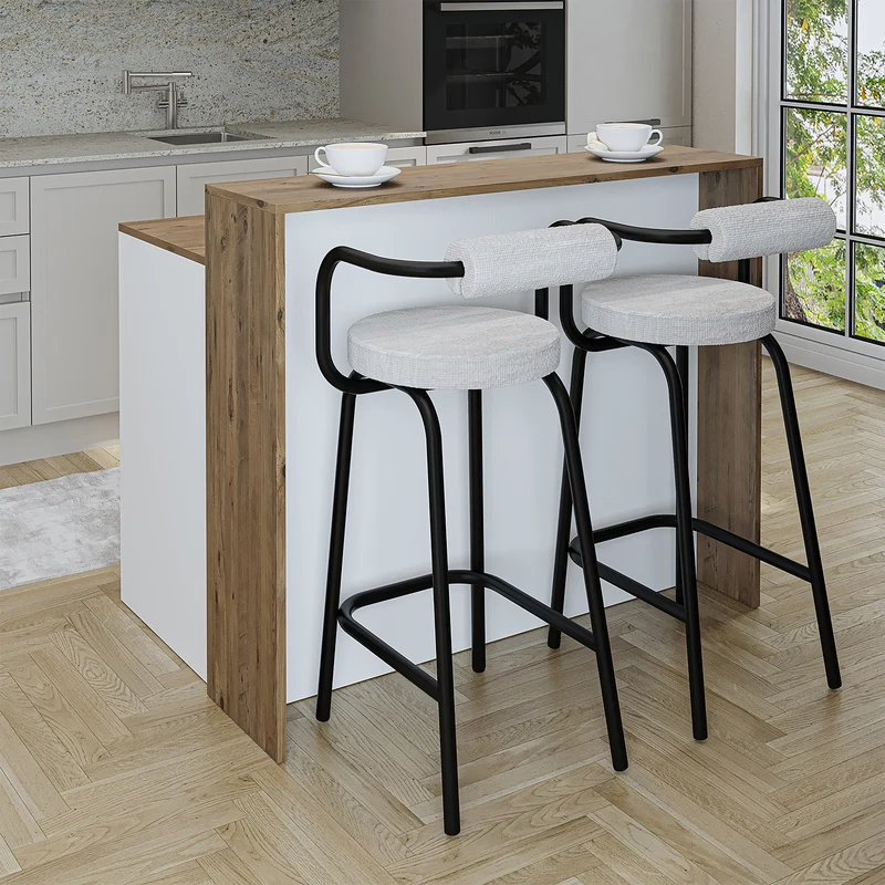 Roomart Kücheninsel CORTADO, 120 cm, moderner Bartisch mit Stauraum, in 4 Farben