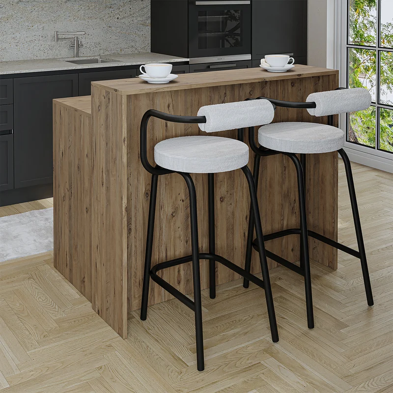 Roomart Kücheninsel CORTADO, 120 cm, moderner Bartisch mit Stauraum, in 4 Farben