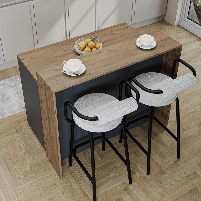 Roomart Kücheninsel CORTADO, 120 cm, moderner Bartisch mit Stauraum, in 4 Farben