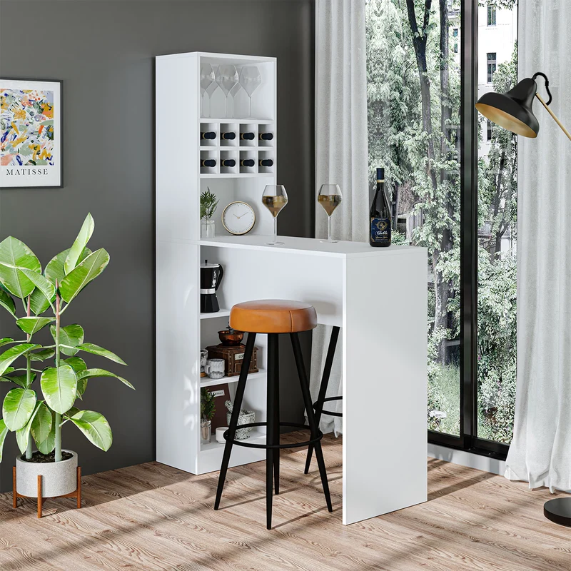 Roomart Bartisch DUBLIN, 120 cm, Stehtisch mit Weinregal, in 4 Farben