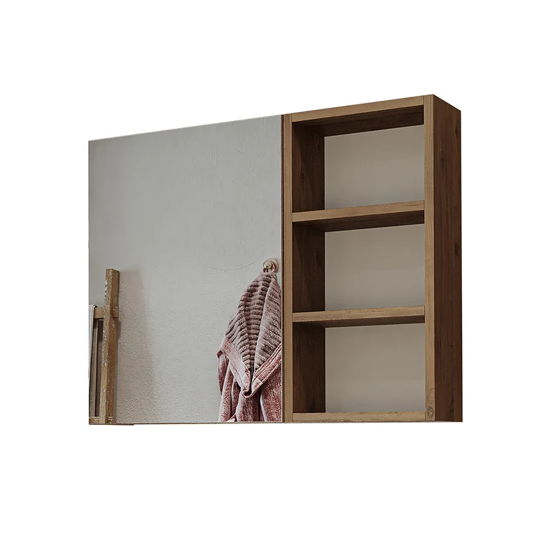Roomart 4-teiliges Badmöbel-Set LOTUS, 75 cm, mit rundem Aufsatzbecken und Hochschrank, in 3 Farben