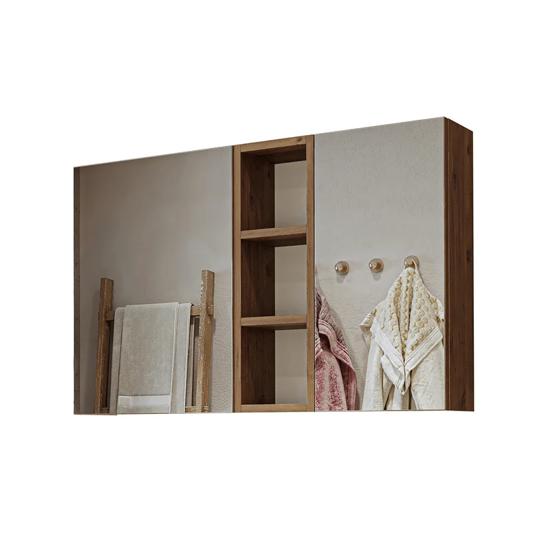 Roomart Badmöbel Set LOTUS 95 cm – 4-teiliges Badezimmermöbel mit Keramik-Waschbecken, Spiegelschrank & Hochschrank – Modernes Design