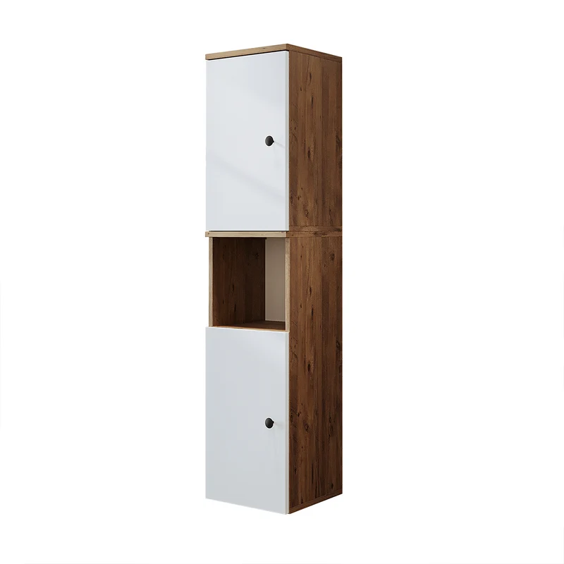 Roomart 4-teiliges Badmöbel-Set LOTUS, 95 cm, mit ovalem Aufsatzbecken und Hochschrank, in 3 Farben