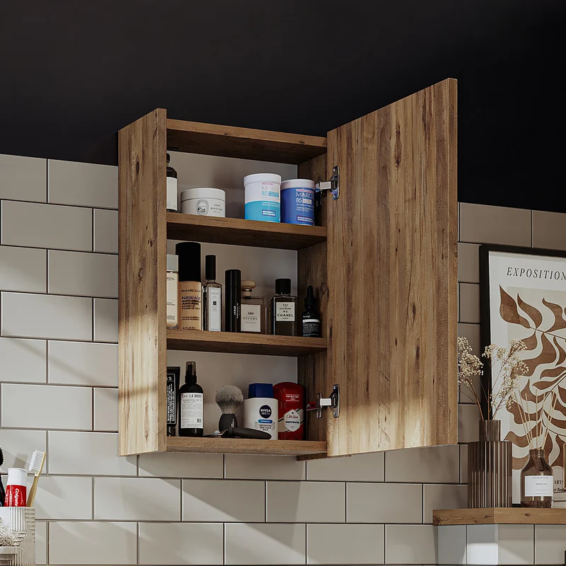 Roomart Badmöbel-Set PUNTO, 46 cm, schmales Gäste-WC-Set mit Spiegelschrank, in 4 Farben
