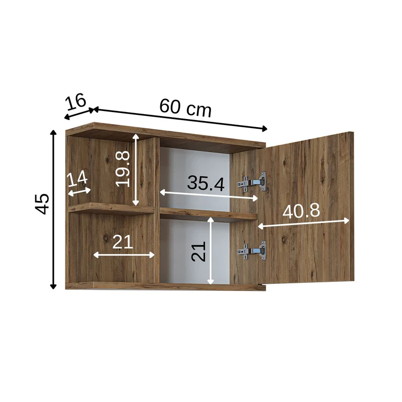 Roomart Badmöbel-Set PUNTO, 46 cm, schmales Gäste-WC-Set mit Spiegelschrank, in 4 Farben