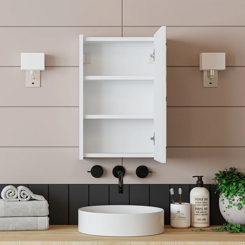 Roomart Badmöbel-Set PUNTO, 46 cm, schmales Gäste-WC-Set mit Spiegelschrank, in 4 Farben