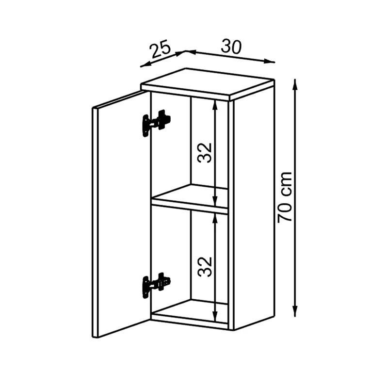 Roomart Badmöbel-Set PUNTO, 46 cm, schmales Gäste-WC-Set mit Spiegelschrank, in 4 Farben