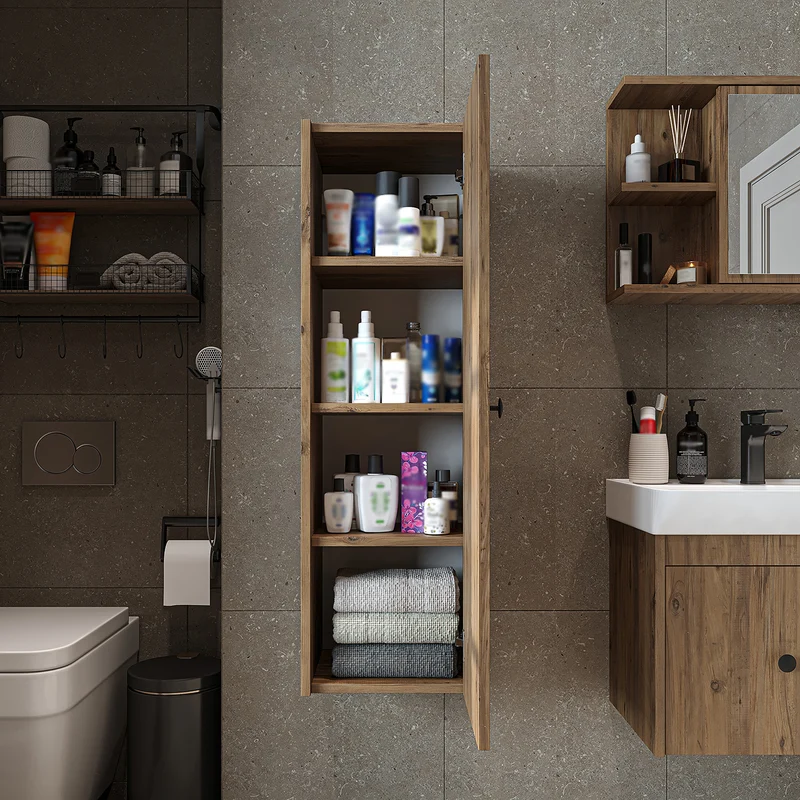 Roomart 4-teiliges Badmöbel-Set ADA, 60 cm, mit Waschbecken und Hochschrank, in 5 Farben