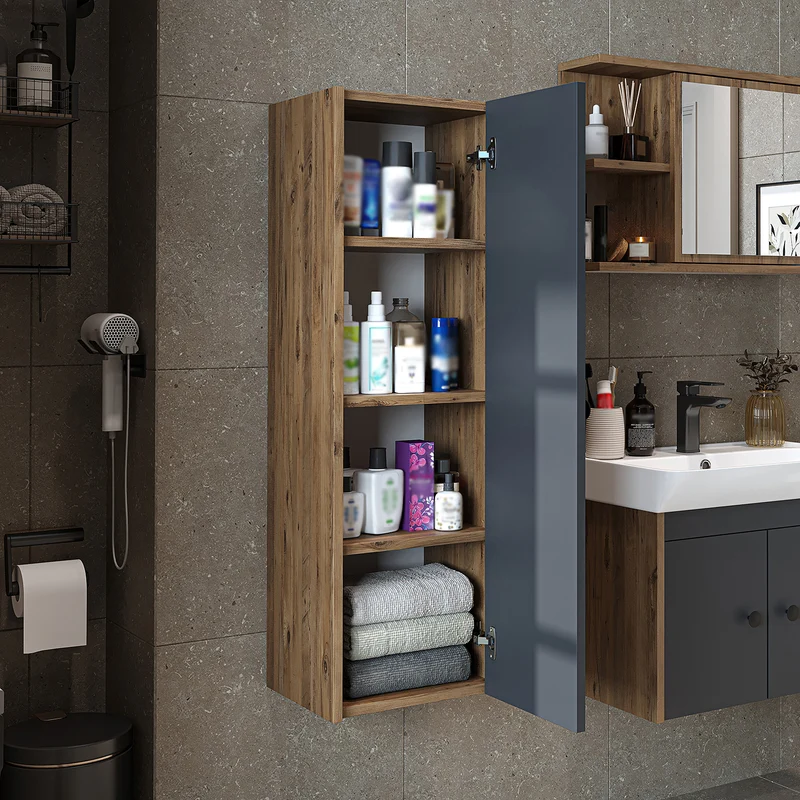 Roomart 4-teiliges Badmöbel-Set ADA, 60 cm, mit Waschbecken und Hochschrank, in 5 Farben