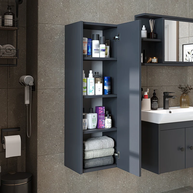 Roomart 4-teiliges Badmöbel-Set ADA, 60 cm, mit Waschbecken und Hochschrank, in 5 Farben