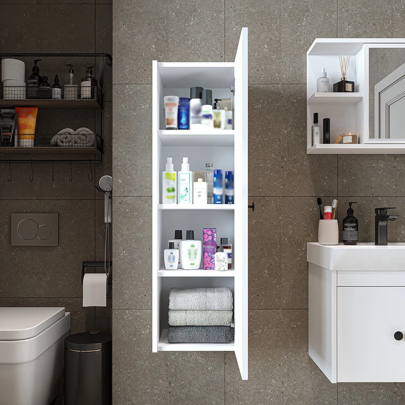 Roomart 4-teiliges Badmöbel-Set ADA, 60 cm, mit Waschbecken und Hochschrank, in 5 Farben