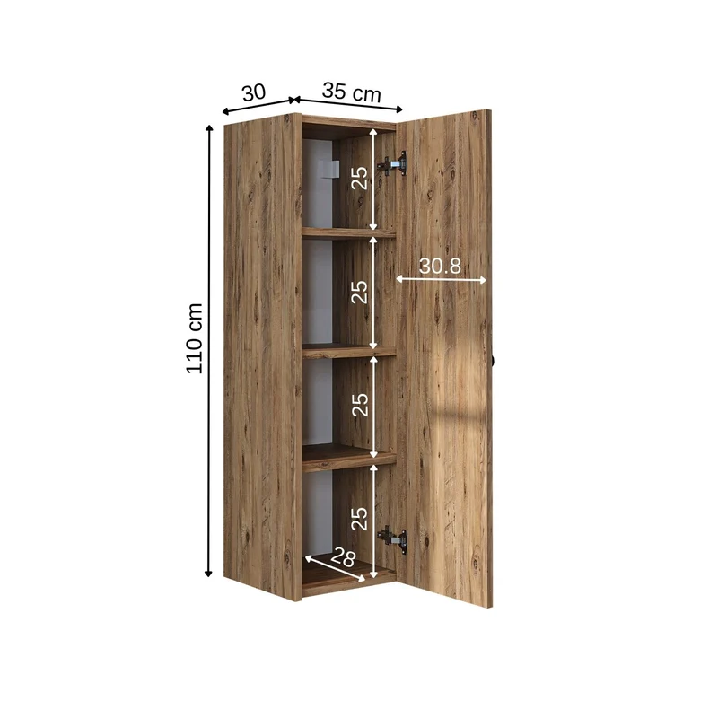 Roomart 4-teiliges Badmöbel-Set ADA, 60 cm, mit Waschbecken und Hochschrank, in 5 Farben
