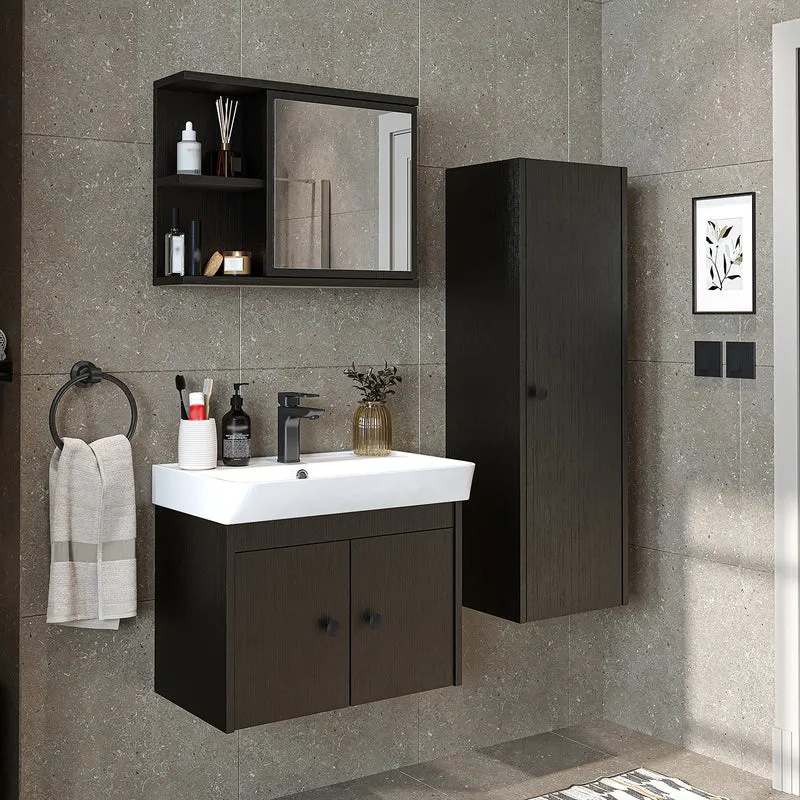Roomart 4-teiliges Badmöbel-Set ADA, 60 cm, mit Waschbecken und Hochschrank, in 5 Farben