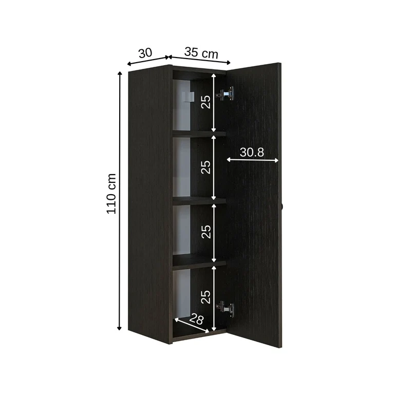 Roomart 4-teiliges Badmöbel-Set ADA, 60 cm, mit Waschbecken und Hochschrank, in 5 Farben