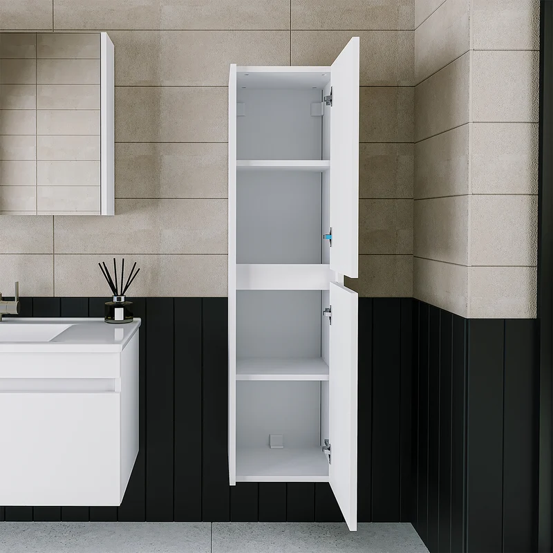 Roomart 3-teiliges Badmöbel-Set MELONA-S1, 65 cm, ohne Becken, mit Hochschrank, in 4 Farben