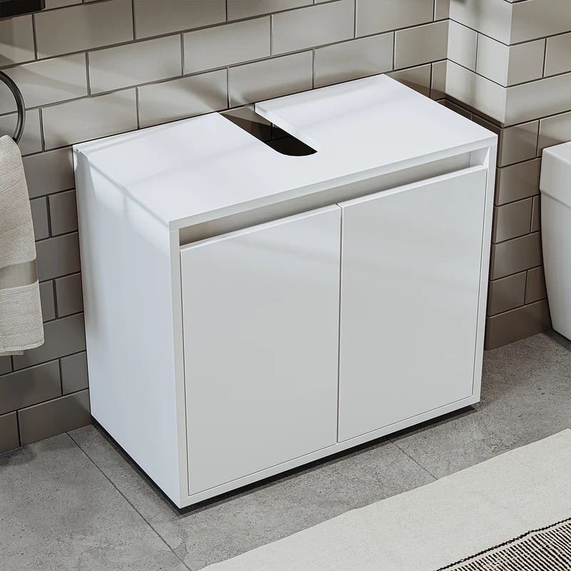Roomart 3-teiliges Badmöbel-Set MELONA-S2, 65 cm, ohne Becken, mit Spiegel- und Hochschrank, in 4 Farben